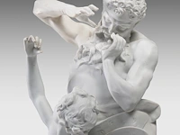 Luca madrassi (1848-1919), aeolus teaching his son zephyr how to blow the winds, biscuit group 82 cm. (32.28 in.) - afbeelding 2 van  12