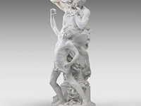 Luca madrassi (1848-1919), aeolus teaching his son zephyr how to blow the winds, biscuit group 82 cm. (32.28 in.) - afbeelding 6 van  12