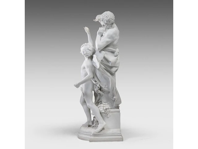 Luca madrassi (1848-1919), aeolus teaching his son zephyr how to blow the winds, biscuit group 82 cm. (32.28 in.) - afbeelding 7 van  12