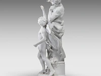 Luca madrassi (1848-1919), aeolus teaching his son zephyr how to blow the winds, biscuit group 82 cm. (32.28 in.) - afbeelding 7 van  12
