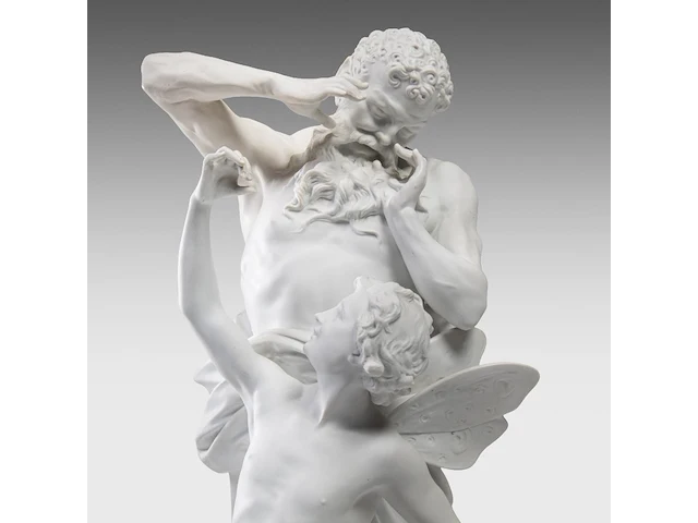 Luca madrassi (1848-1919), aeolus teaching his son zephyr how to blow the winds, biscuit group 82 cm. (32.28 in.) - afbeelding 12 van  12