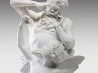 Luca madrassi (1848-1919), aeolus teaching his son zephyr how to blow the winds, biscuit group 82 cm. (32.28 in.) - afbeelding 12 van  12