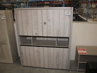 Lucca barkast in millenium eik lichtgrijs + zwart k541 - afbeelding 1 van  2