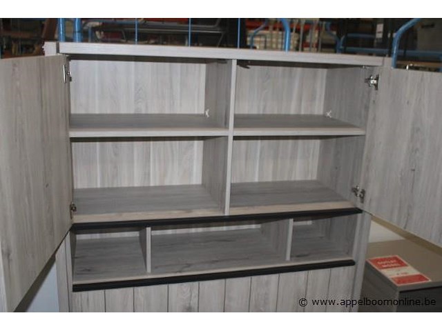 Lucca barkast in millenium eik lichtgrijs + zwart k541 - afbeelding 2 van  2