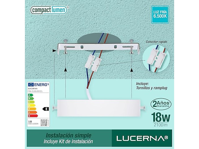 Lucerna led-plafondlamp, 6 stuks - afbeelding 5 van  5