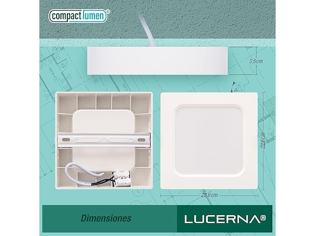 Lucerna led-plafondlamp, 6 stuks - afbeelding 3 van  5