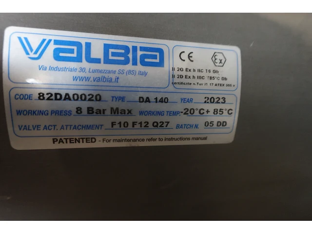 Luchtaangedrevenklepaandrijving valbia - afbeelding 3 van  4