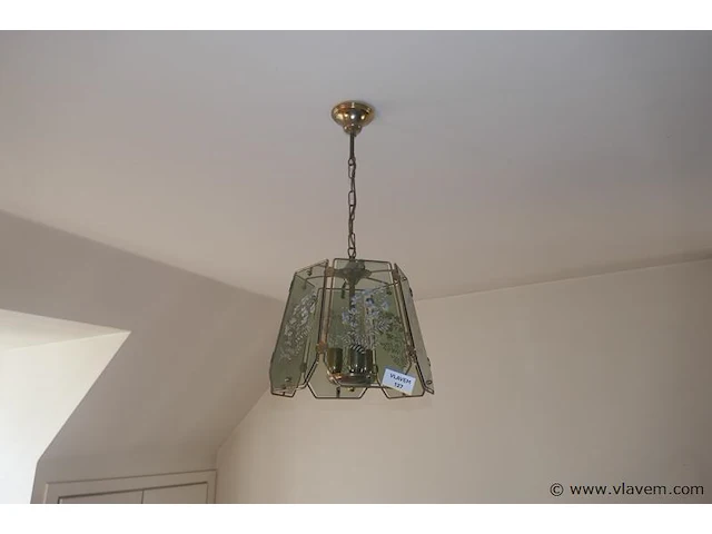 Luchter in koper en glas - afbeelding 1 van  1
