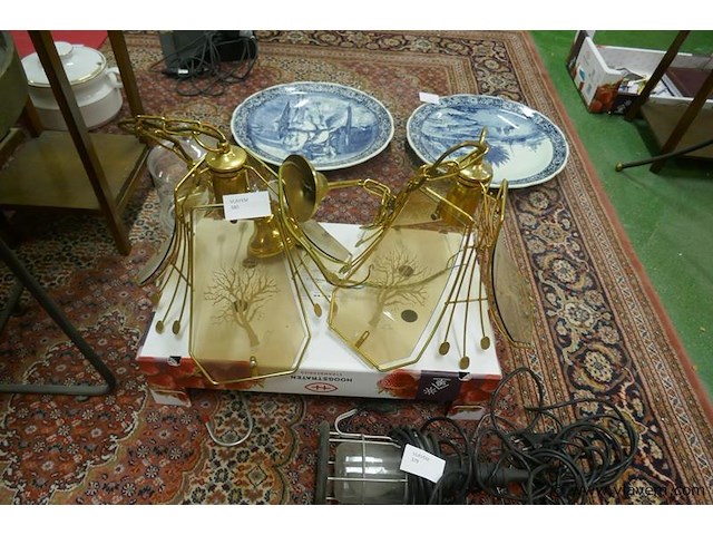 Luchters in koper en glas - afbeelding 1 van  1