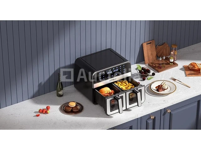 Luchtfriteuse 9l 2500w twee kamers 4,5l + lcd-scherm - afbeelding 2 van  3