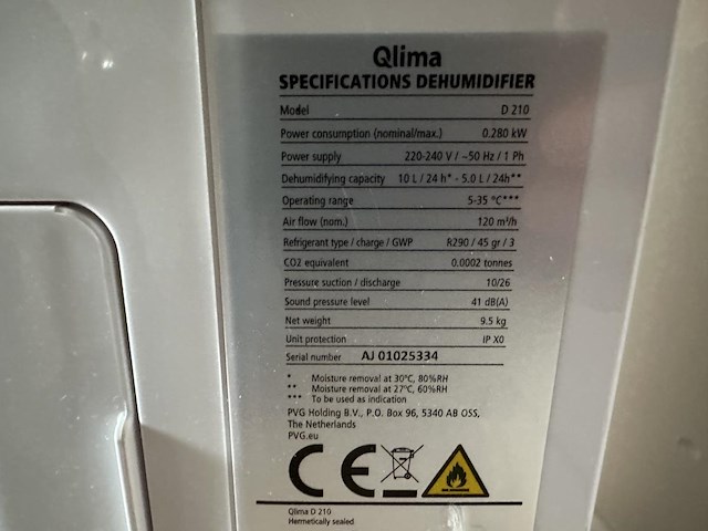 Luchtontvochtiger qlima - afbeelding 4 van  4