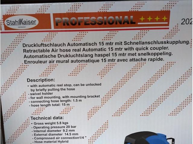 Luchtslanghaspel 15 meter, 20 bar - afbeelding 8 van  8