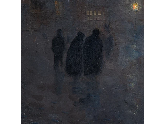 Lucien frank (1857-1920), a winter evening in veurne, oil on canvas 61 x 85 cm. (24.01 x 33.46 in.), frame: 78.5 x 102.5 cm. (30.91 x 40.35 in.) - afbeelding 5 van  6