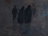 Lucien frank (1857-1920), a winter evening in veurne, oil on canvas 61 x 85 cm. (24.01 x 33.46 in.), frame: 78.5 x 102.5 cm. (30.91 x 40.35 in.) - afbeelding 5 van  6