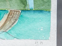 Ludger gerdes (1954-2008), 'kunst', 1989, watercolour on paper, 23.5 x 34 cm. (9 1/4 x 13.39 in.), frame: 34.5 x 42.5 cm. (13.58 x 16.73 in.) - afbeelding 4 van  4
