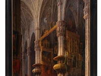 Ludwig mecklenburg (1820-1882), the interior of the cathedral of milan, 1853, oil on canvas, 145 x 105 cm. (57.09 x 41.34 in.), frame: 162 x 122 cm. (63.78 x 48.03 in.) - afbeelding 2 van  7