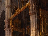 Ludwig mecklenburg (1820-1882), the interior of the cathedral of milan, 1853, oil on canvas, 145 x 105 cm. (57.09 x 41.34 in.), frame: 162 x 122 cm. (63.78 x 48.03 in.) - afbeelding 6 van  7