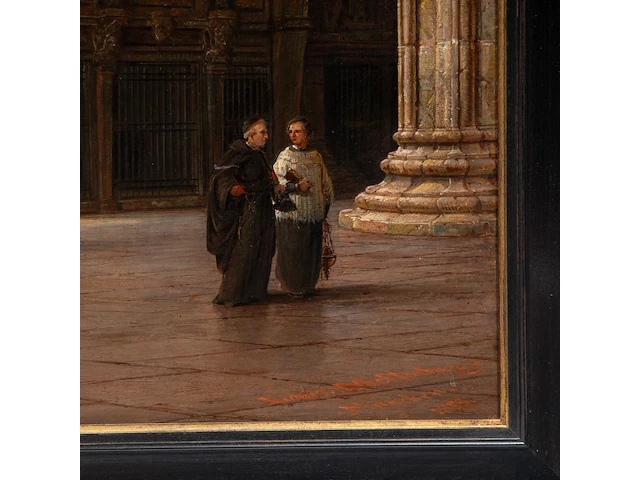 Ludwig mecklenburg (1820-1882), the interior of the cathedral of milan, 1853, oil on canvas, 145 x 105 cm. (57.09 x 41.34 in.), frame: 162 x 122 cm. (63.78 x 48.03 in.) - afbeelding 7 van  7
