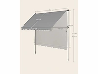 Luifel op standaard, hoogte verstelbaar, 350 x 120 cm - afbeelding 2 van  5