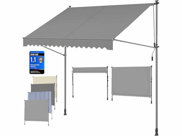 Luifel op standaard, hoogte verstelbaar, 350 x 120 cm - afbeelding 4 van  5