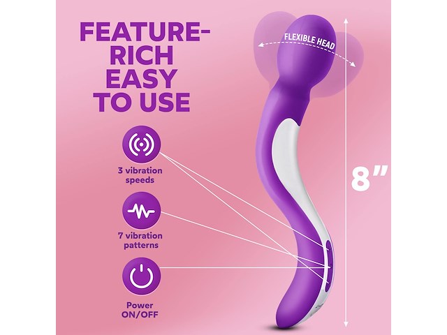 Lulu 8 vibration massager paars - afbeelding 2 van  4