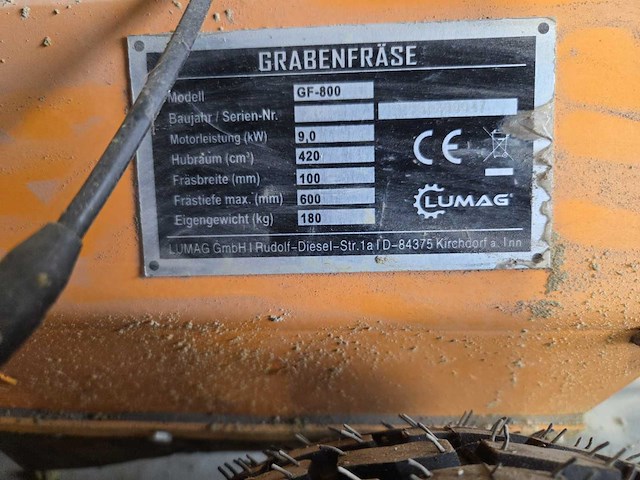 Lumag - 2021 - gf-800 - sleuvengraafmachine - afbeelding 1 van  4