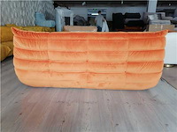 Lumi 3-zits bank - oranje fluweel 30 maart - h 70 cm - w 212 cm - d 102 cm - afbeelding 6 van  6