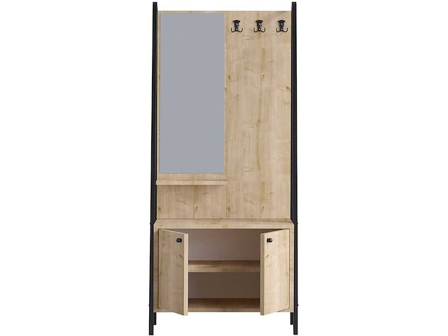 Lumi kapstok | 100% melamine | eiken, zwart - afbeelding 5 van  6