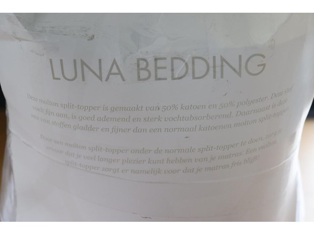 Luna bedding split-topper hoeslaken molton maat : 160x200 - afbeelding 2 van  3