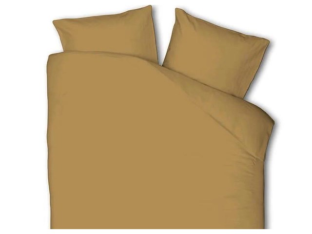 Luna bedding uni dekbedovertrek & 2 kussenslopen kleur : okergeel maat : 200x220 - afbeelding 1 van  2