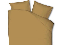 Luna bedding uni dekbedovertrek & 2 kussenslopen kleur : okergeel maat : 200x220 - afbeelding 1 van  2