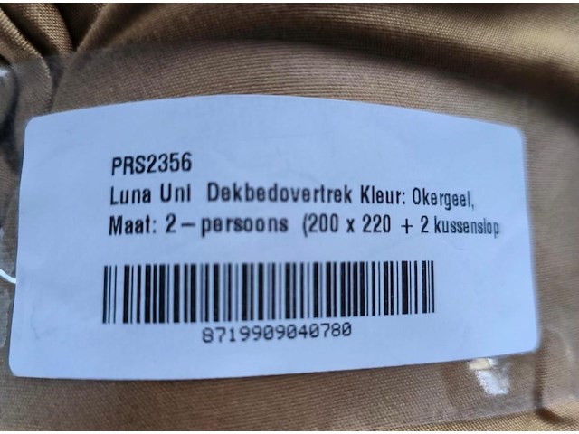 Luna bedding uni dekbedovertrek & 2 kussenslopen kleur : okergeel maat : 200x220 - afbeelding 2 van  2