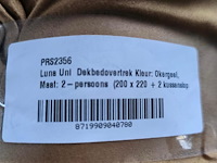 Luna bedding uni dekbedovertrek & 2 kussenslopen kleur : okergeel maat : 200x220 - afbeelding 2 van  2