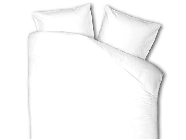 Luna bedding uni dekbedovertrek & 2 kussenslopen kleur : wit maat : 200x220 - afbeelding 1 van  2
