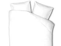 Luna bedding uni dekbedovertrek & 2 kussenslopen kleur : wit maat : 200x220 - afbeelding 1 van  2