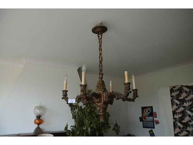Luster 6 lichtpunten, olielamp - afbeelding 1 van  7