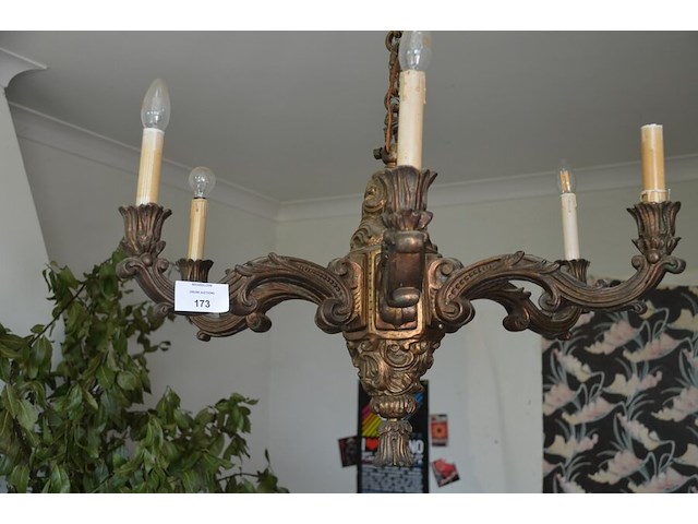Luster 6 lichtpunten, olielamp - afbeelding 2 van  7
