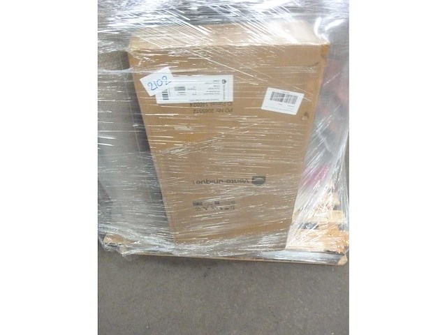 Lustre en métal et verre blanc - 10 globes - l. 94 x p. 23 x h. 88 cm - doré - afbeelding 6 van  6