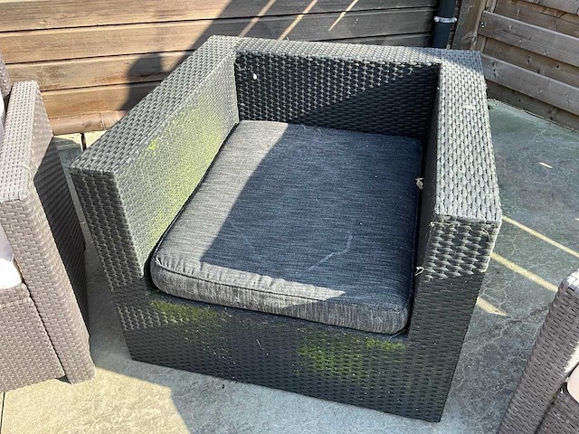 Luxe 5-delige wicker loungeset voor tuin/terras – inclusief kussens & salontafel - afbeelding 3 van  15