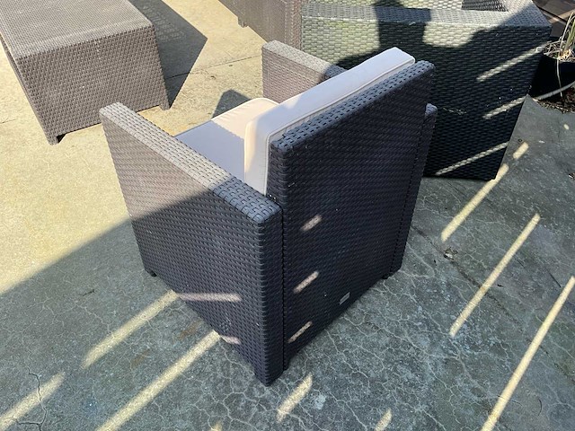 Luxe 5-delige wicker loungeset voor tuin/terras – inclusief kussens & salontafel - afbeelding 5 van  15