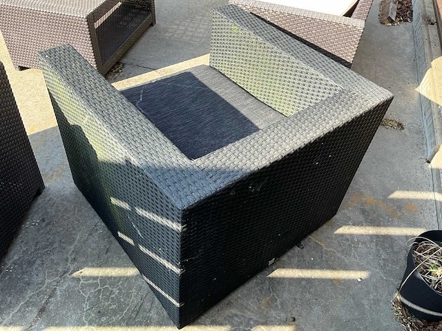 Luxe 5-delige wicker loungeset voor tuin/terras – inclusief kussens & salontafel - afbeelding 6 van  15