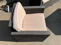 Luxe 5-delige wicker loungeset voor tuin/terras – inclusief kussens & salontafel - afbeelding 11 van  15
