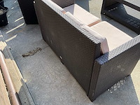 Luxe 5-delige wicker loungeset voor tuin/terras – inclusief kussens & salontafel - afbeelding 14 van  15