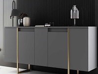 Luxe co console | 100% melamine | antraciet, goud - afbeelding 1 van  7
