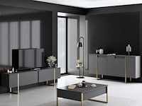Luxe co console | 100% melamine | antraciet, goud - afbeelding 2 van  7