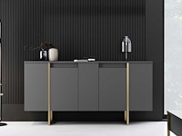 Luxe co console | 100% melamine | antraciet, goud - afbeelding 3 van  7