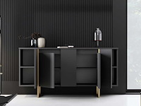 Luxe co console | 100% melamine | antraciet, goud - afbeelding 5 van  7