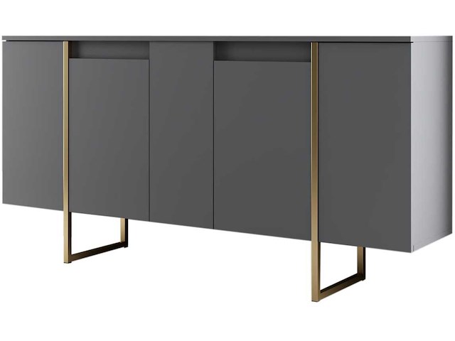 Luxe co console | 100% melamine | antraciet, goud - afbeelding 6 van  7