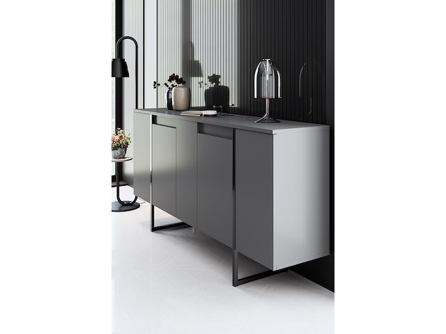 Luxe co console | 100% melamine | antraciet, zwart - afbeelding 3 van  7