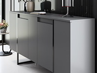 Luxe co console | 100% melamine | antraciet, zwart - afbeelding 3 van  7